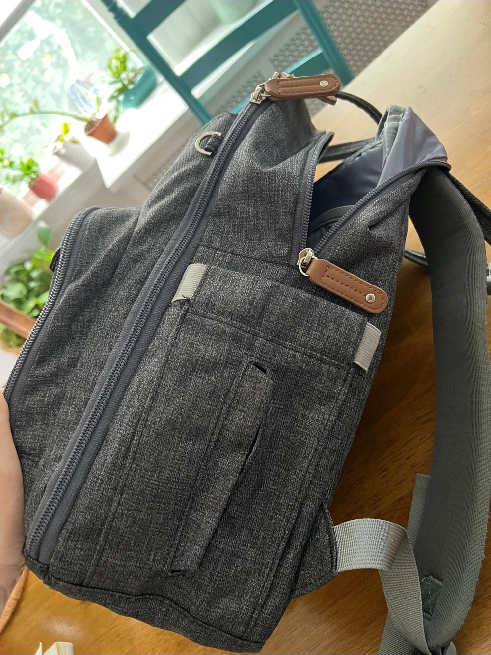 Ruvalino Gray Baby Bag Backpack diaper bag